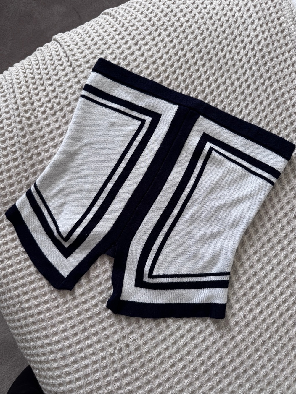 Caroline Constas White and Navy Tube Top